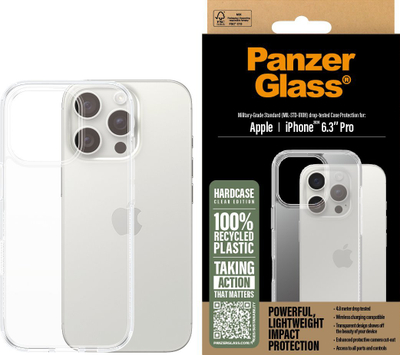Mbulesë telefoni PanzerGlass HardCase për iPhone 16 Pro, transparente, rezistente ndaj goditjeve