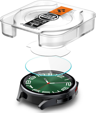 Xham mbrojtës Spigen Glass tR EZ Fit, set me 2 copë, për Samsung Galaxy Watch6 Classic 47mm, transparent