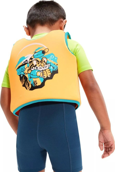 Jelek noti për kalamajt e vegjël Infant Learn to Swim Aanadi Bengali Tiger Cub, me shkumë notuese, me zinxhir përpara, portokalli