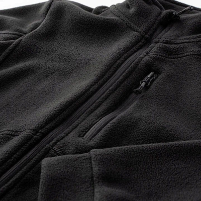 Bluzë fleece për gra BRUGI 2NE3, me zinxhir komplet, xhepa me zinxhir, e zezë