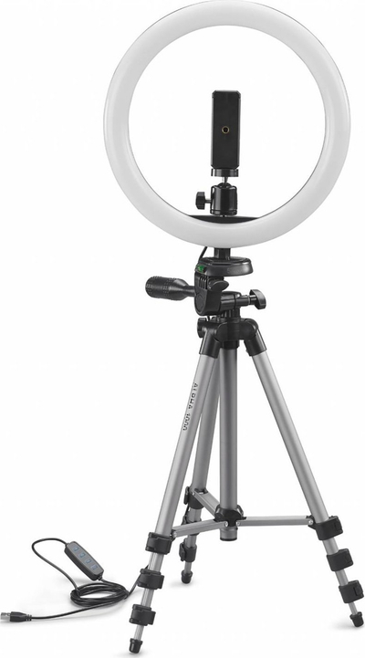 Tripod për smartphone Cullmann Alpha 1000 Vlogging Kit, dritë LED 120 llamba, i zi argjend