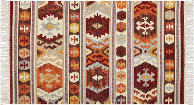 Tapet leshi AYGAVAN Wool Kilim, 80 x 150 cm, me motive etnike, shumëngjyrësh