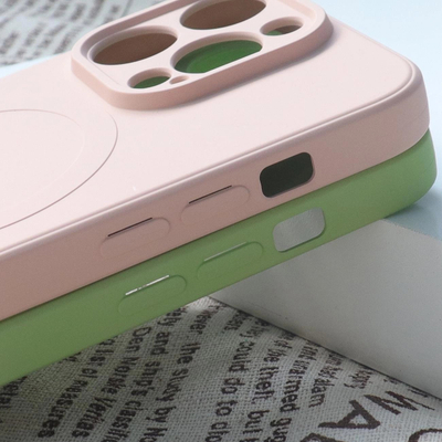 Mbulesë silikoni për telefon MagSafe, për iPhone 15 Plus, silikon, vjollcë