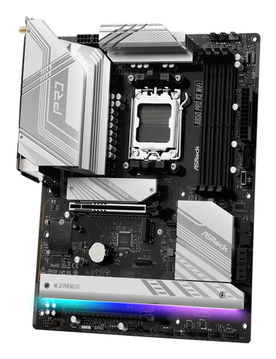 Pllakë amë Asrock B650 Pro RS WiFi, Socket AM5, DDR5, argjend