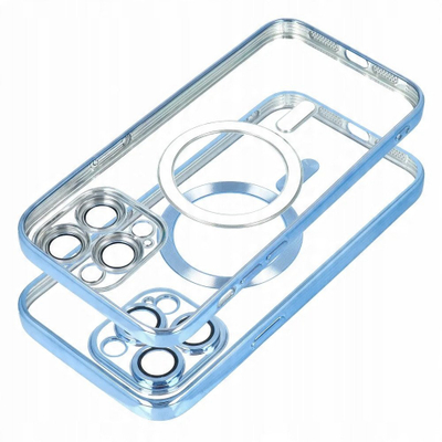 Mbrojtëse telefoni MagSafe Electro Mag për iPhone 16e, transparente, blu