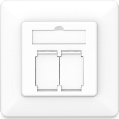Prizë rrjeti Digitus ZUB, CAT 6A Class EA, 2 porta RJ45, e bardhë