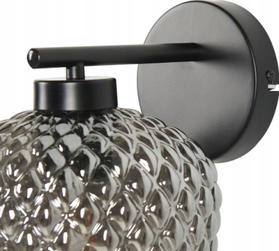Lampë muri Beliani Modern, metal, xham i tymos gri