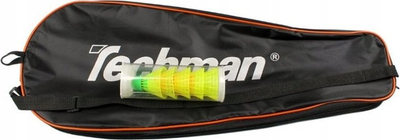 Set speedminton Techman, 2 raketa alumini, speeder dhe çantë, i zi