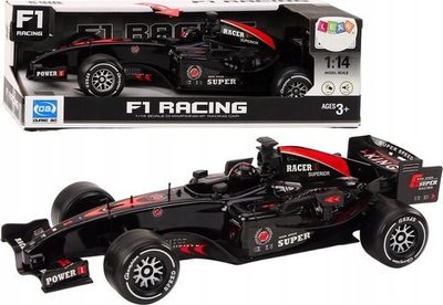 Играча количка тркачка Lean Toys F1 18674, размер 1:14, светла и звуци, црна