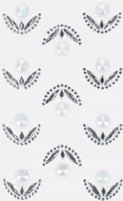 Ornamente dekorative vetëngjitëse CRAFT Crystals Flower, set me 11 copa, transparent