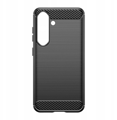 Mbrojtëse telefoni Hurtel Carbon Case për Samsung Galaxy S25 Edge, silikoni, e zezë