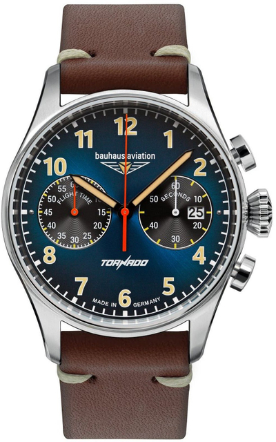 Рачен часовник Bauhaus 2772-3 Aviation Tornado, хронограф, 42mm, кварц