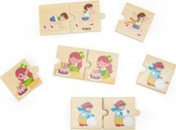 Puzzle druri Viga Animal Feeding 51607, 24 copa, për kalamaj