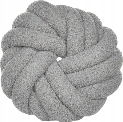 Jastëk dekorativ Beliani AKOLA Boucle, 31x31 cm, formë nyje, gri