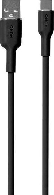 Kabllo USB Puro ICON Soft, USB A me USB C, 1.5 m, e zezë