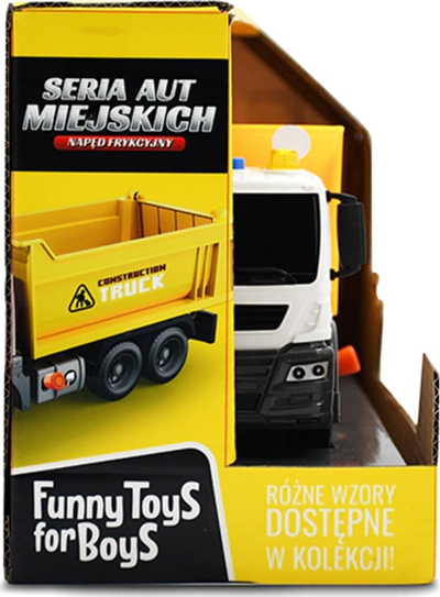 Kamion vinç lodër Artyk City Truck, 27cm, me drita dhe zëra, i verdhë