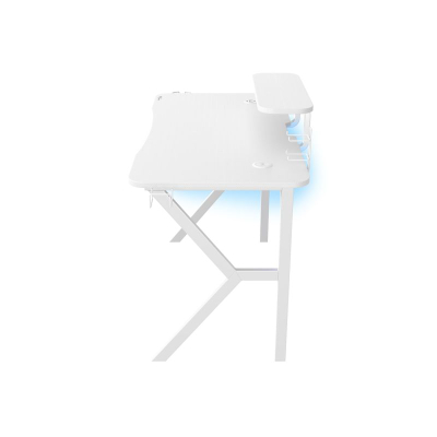 Tavolinë gaming Genesis Holm 320 RGB, 120×60 cm, HUB USB, e bardhë