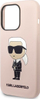 Mbajtëse telefoni Karl Lagerfeld KLHMP14LSNIKBCP, për iPhone 14 Pro, silikon, MagSafe, rozë