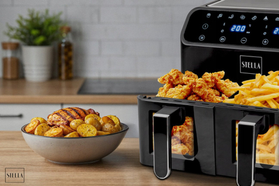 Fritezë me ajër STELLA STAF 2000-8D-C, 2x4L, 2000W, e zezë