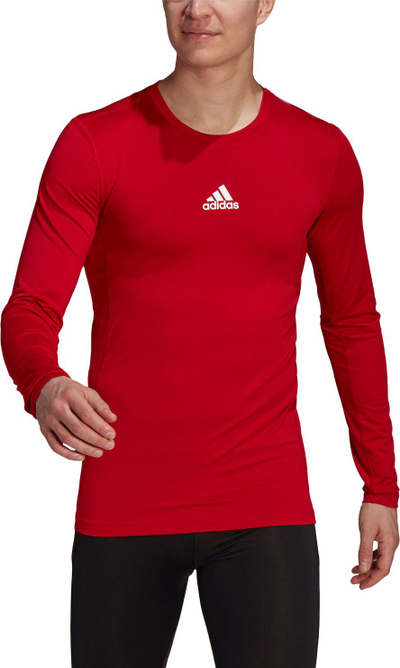 Bluzë kompresuese adidas TechFit Compression M GU7336, me mëngë të gjata, për sport, e kuqe