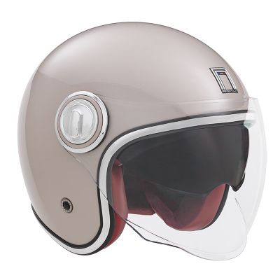 Kaskë moto Nox Premium Jet Heritage, polikarbonat, syze dielli, gri