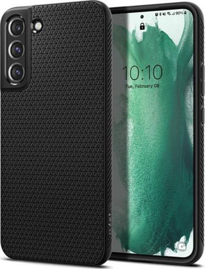 Kapak telefoni Spigen Liquid Air për Samsung Galaxy S22 Plus, TPU i butë, mbron nga goditjet, i zi mat