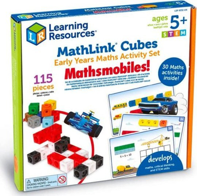 Едукативна играчка Learning Resources MathLink Cubes Mathsmobiles, 115 парчиња, за возраст 5+, во многу бои