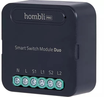 Modul smart ndërprerësi Hombli HBMD-0100 Pro Duo, 2 kanale, WiFi, i zi