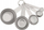Set gotash matëse, 5 copë, çelik inox, argjendtë