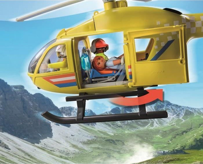 Set lodër Playmobil 71203 City Life, helikopter mjekësor, 48 pjesë, i verdhë
