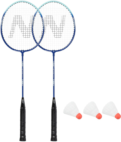 Set badminton NILS për fëmijë, 2 raketa, 3 flutura, me mbulesë