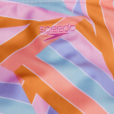 Set rrobash banjo për goca Speedo PT Bleg 2Pc, 2 pjesë, print shumëngjyrësh, portokalli