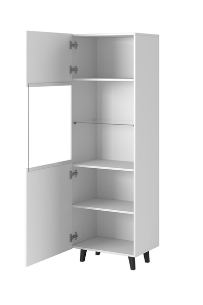 Vitrinë Pafos Display Cabinet, 60x40x182 cm, 5 rafte, e bardhë matt