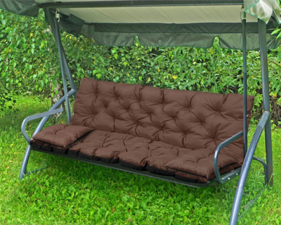 Set jastëkësh kopshti AIO, jastëk divani 100 x 60 x 50 cm, 2 jastëkë 42 x 42 cm, kafe