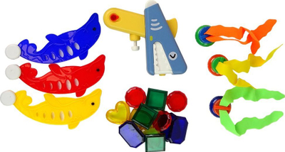 Set lodrash pishine Leantoys Diving Learning, hula hoop për zhytje, figura deti shumëngjyrëshe