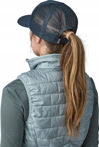Kapelë trucker Patagonia Trucker, rrjetë poliestre, mbyllje me rregullim, blu e errët