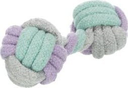 Lodër litari për qen Trixie Junior Rope Dumbbell, 22 cm, pambuk poliester, shumëngjyrëshe pastel