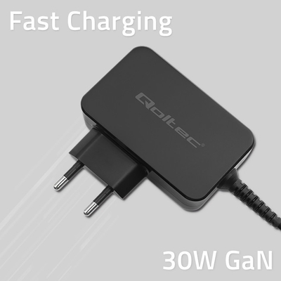 Karikues USB C Qoltec GaN Power Pro, 30W, 1x USB C, i zi