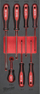 Set kaçavidash të sheshta Milwaukee Screwdriver SL, 7 copë, me shkumë, i kuq e zi