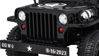 Makina elektrike lodër Retro Military 4x4, 12V, telekomandë, jeshile ushtarake