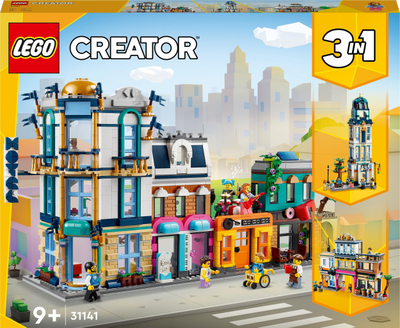 Lojë me ndërtime LEGO Creator Main Street 31141, set 3‑n‑1, për kalamaj mbi 9 vjeç, shumëngjyrësh