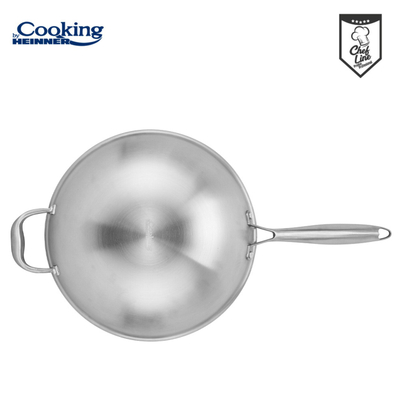 Tigan Wok Heinner Cooking, 4.5L, 30 cm, çelik inox, argjendtë