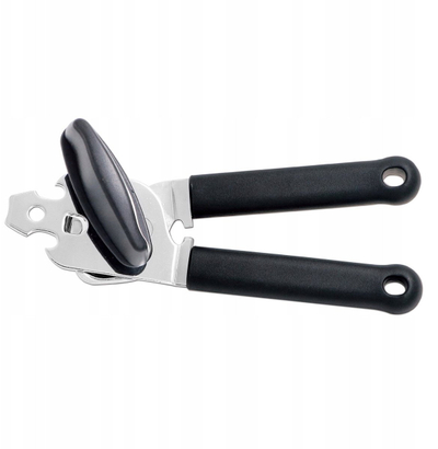 Hapëse konservash Tomgast Steel, inox, doreza plastike, e zezë