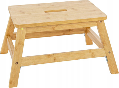 Stol shkalle bambu 1 hap, 38.5 x 26 x 25 cm, bambu natyrale