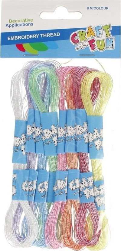 Set fije dekorative Craft with Fun DEC Floss, 8 copë, shumëngjyrëshe