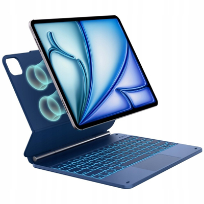 Këllëf tastiere Typecase Edge për iPad Air 13", wireless, ndriçim RGB, blu pacifik