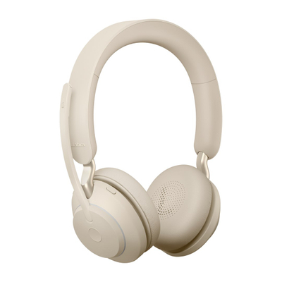Безжични слушалки Jabra Evolve2 65 UC Stereo, Bluetooth, со микрофон, беж