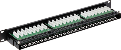 Пач панел Делта PP-48/RJ/C, 48 порти RJ-45, 1U, црн