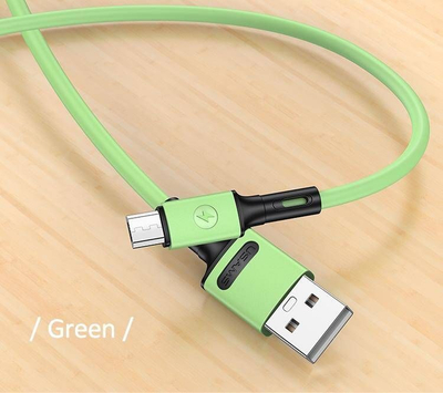 Kabllo Usams USB-A - microUSB (69871-uu), 1 m, e gjelbër
