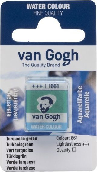 Ngjyrë uji Van Gogh 661, half pan, turquoise green